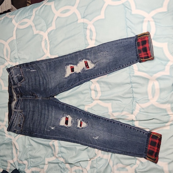 Judy Blue Buffalo Plaid Skinny Jeans - Picture 1 of 9